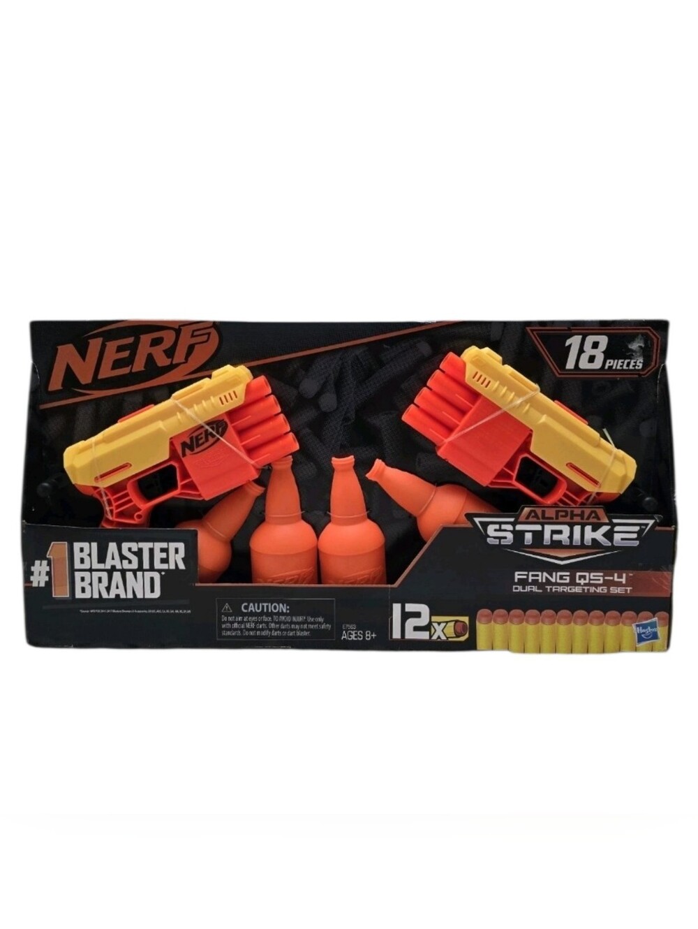 New NERF Set of 2 Dart Guns Alpha Strike Fang QS-4 Dual Targeting Darts Targets
